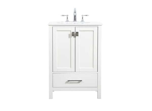 24 in. Single Bathroom Vanity, White