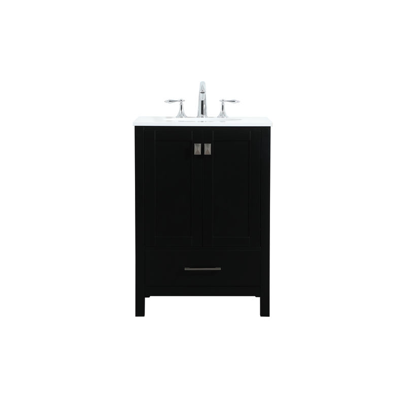24 in. Single Bathroom Vanity in Black