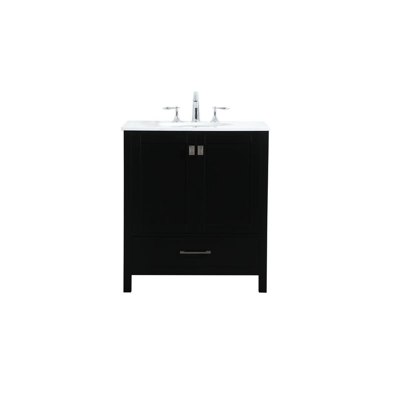 30 in. Single Bathroom Vanity in Black