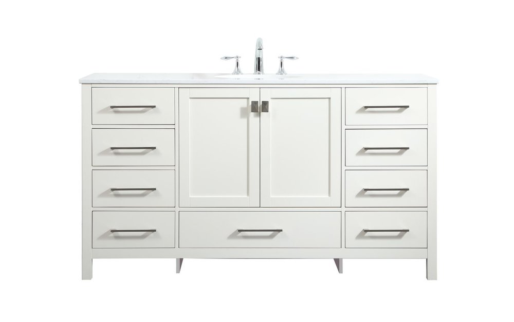 60 in. Single Bathroom Vanity, White