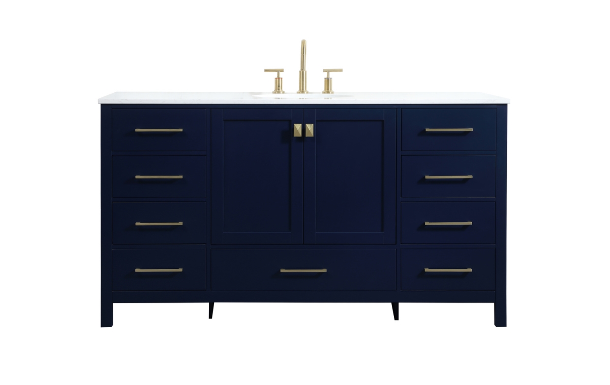 60 in. Irene Single Bathroom Vanity, Blue