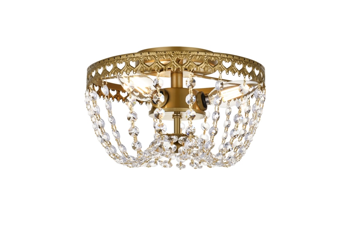 10 in. Kylie Flush Mount in Brass