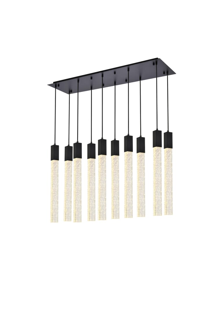 Weston 10 Lights LED Pendant, Black