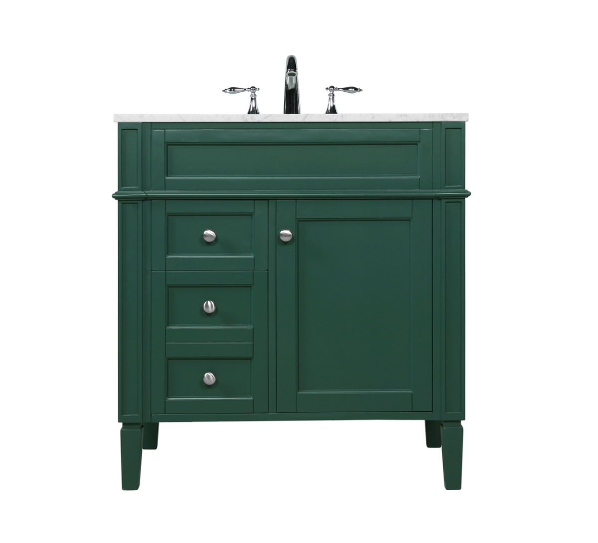 32 in. Single Bathroom Vanity with 2 Drawer in Green