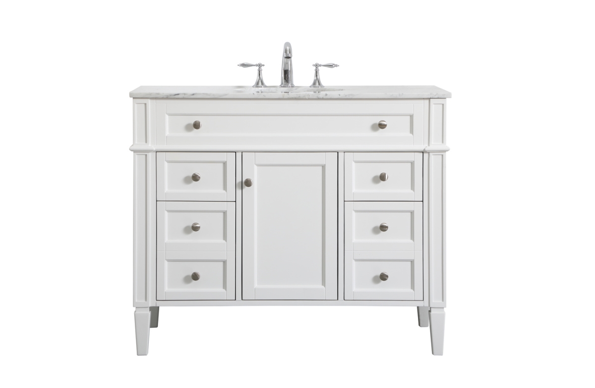 42 in. Metal Single Bathroom Vanity in White