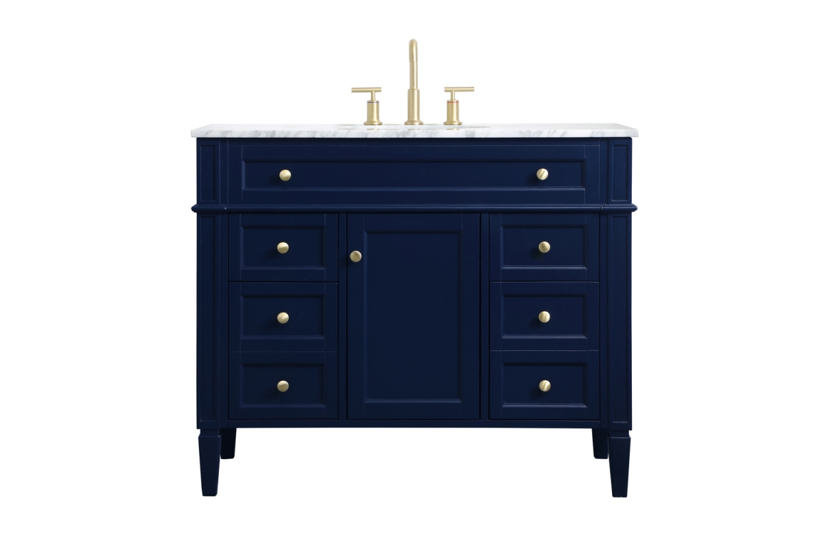 42 in. Single Bathroom Vanity in Blue - 35 in.