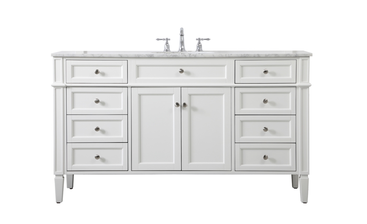 60 in. Single Bathroom Vanity in White