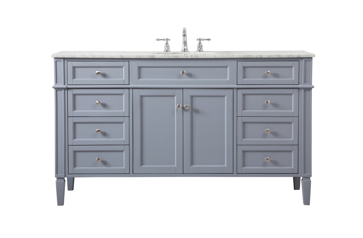60 in. Metal Single Bathroom Vanity in Grey