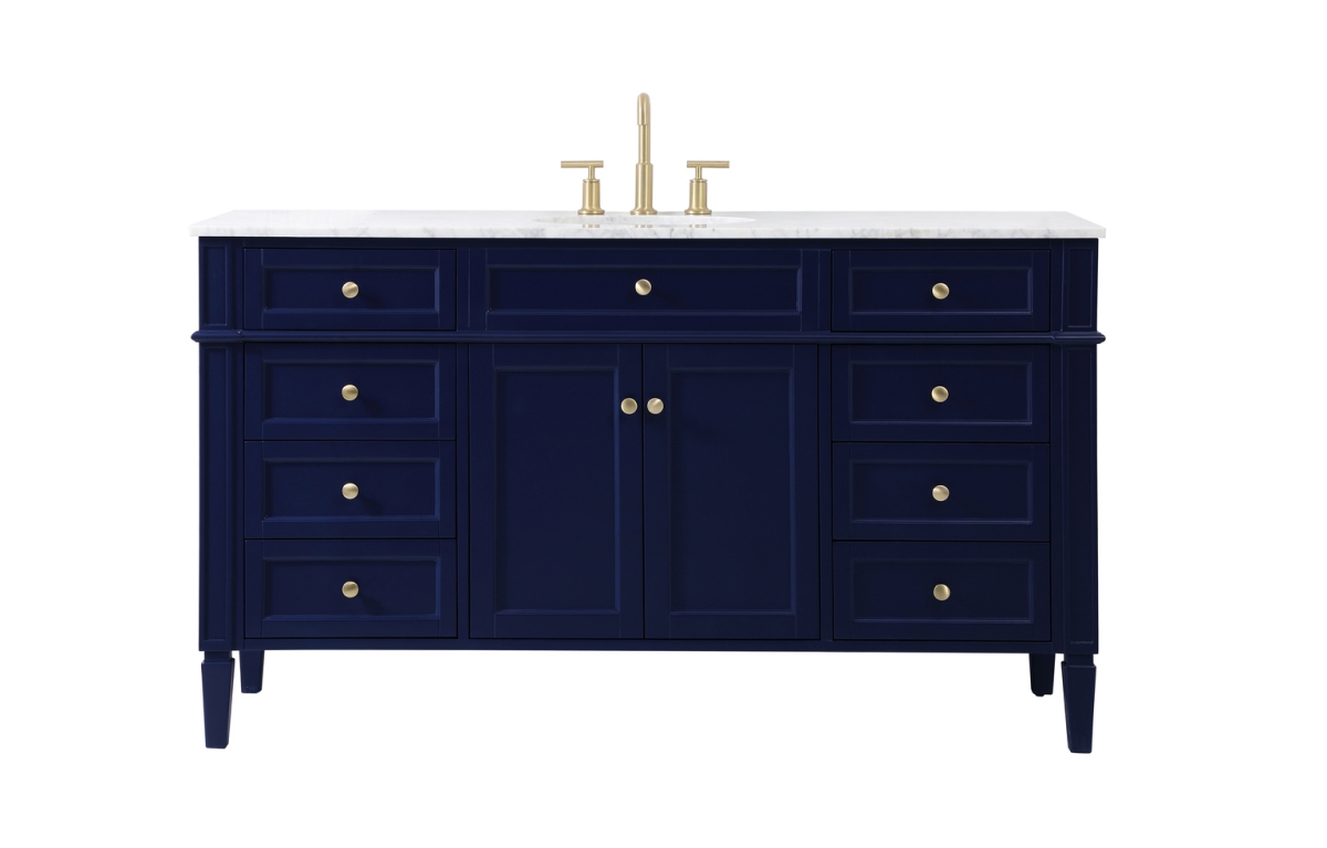60 in. Single Bathroom Vanity in Blue