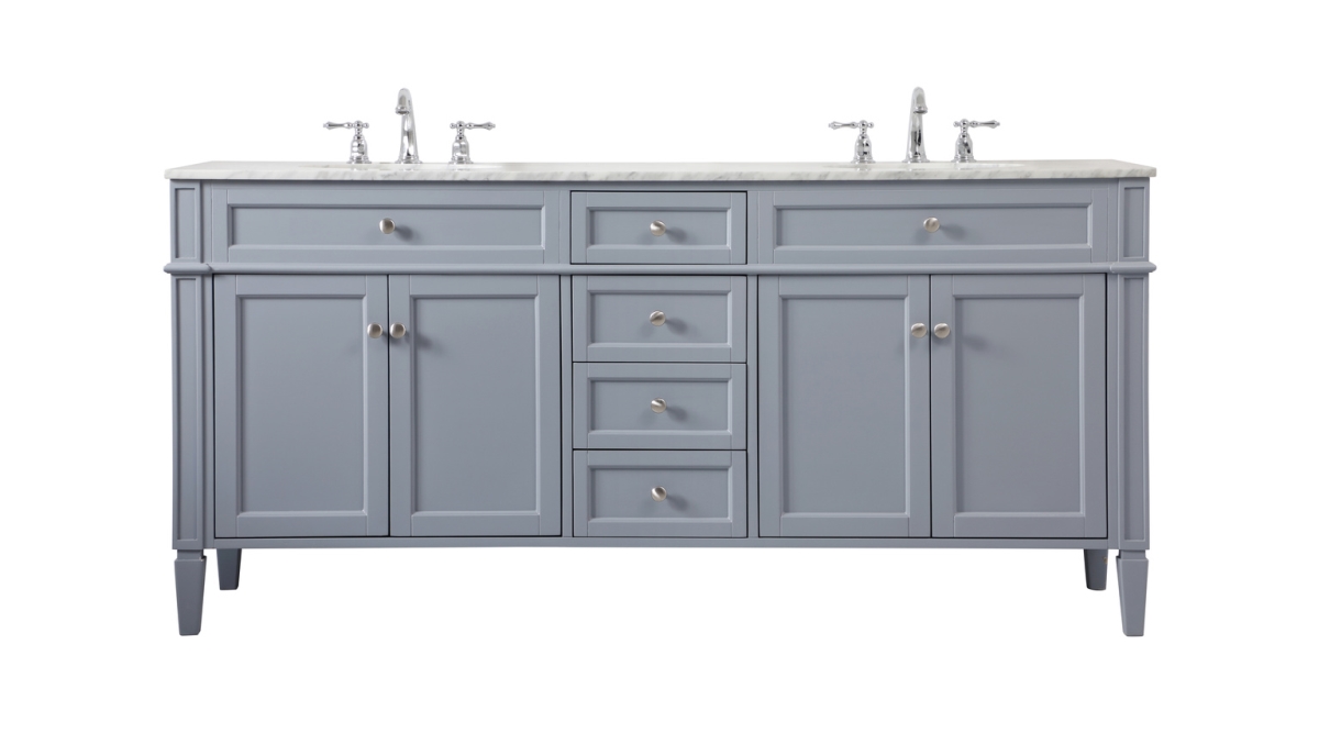 72 in. Double Bathroom Vanity in Grey