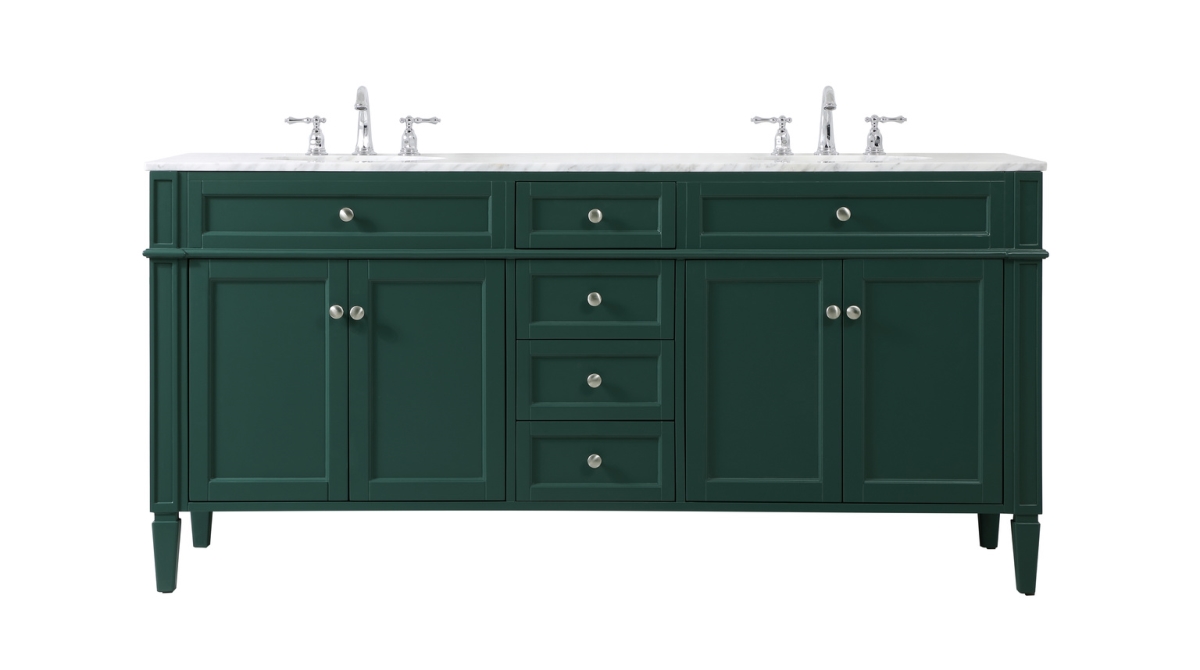 72 in. Double Bathroom Vanity in Green
