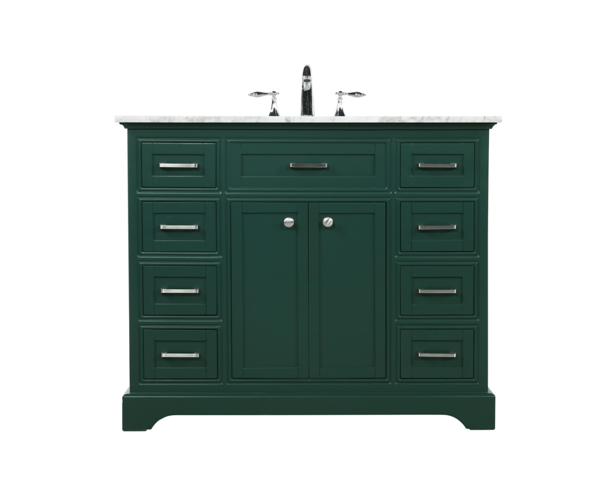 42 in. Single Bathroom Vanity in Green - 35 in.