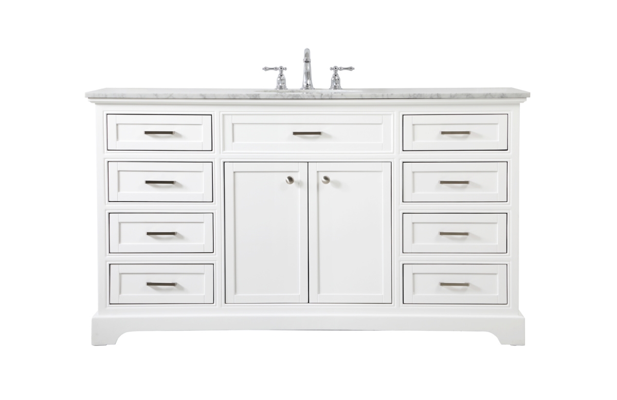 60 in. Single Bathroom Vanity in White - 21.5 in.