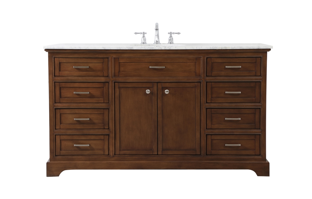 60 in. Single Bathroom Vanity in Teak