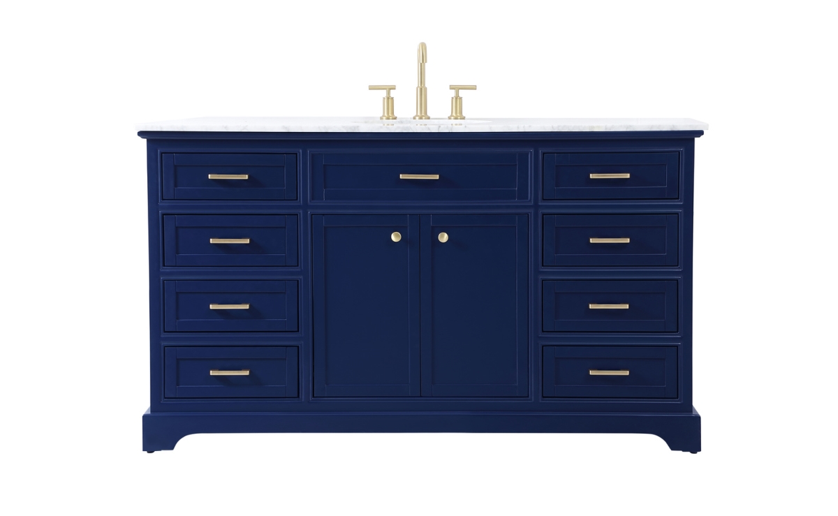 60 in. Single Bathroom Vanity in Blue - 35 in.