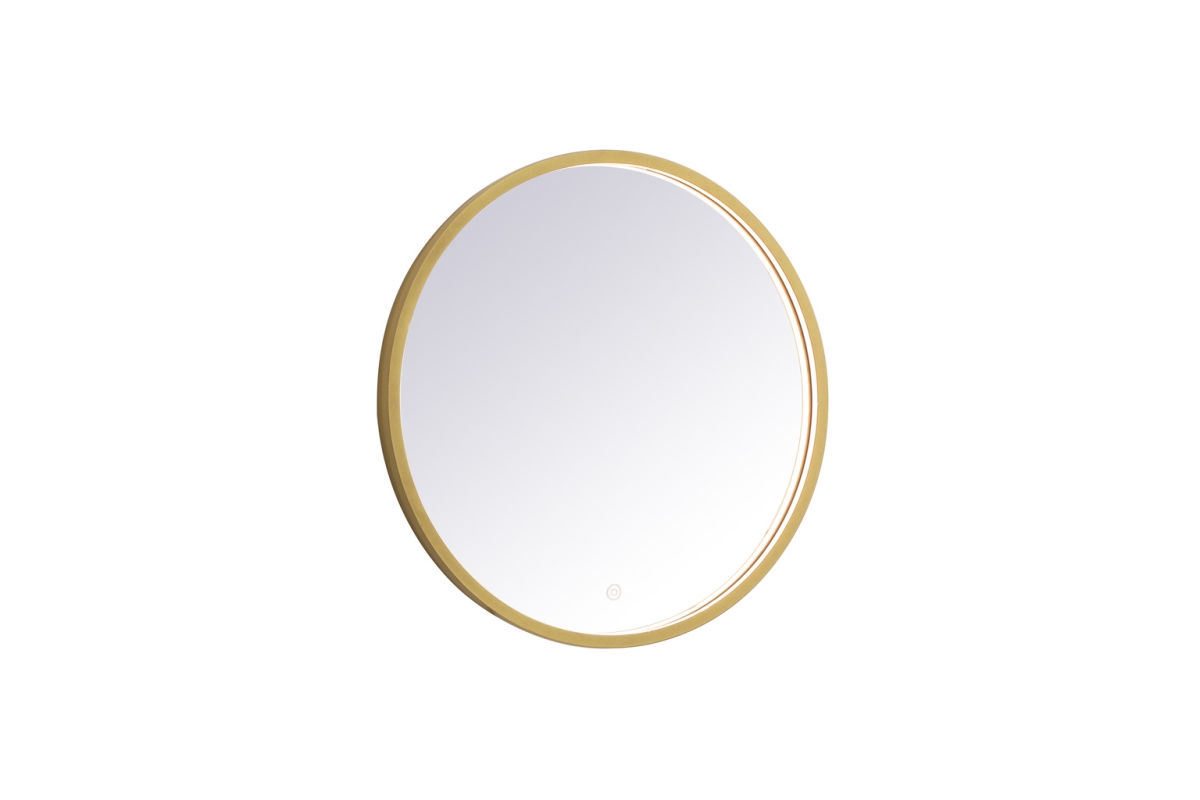 24 in. Pier 3000K, 4200K & 6400K LED Mirror with Adjustable Color Temperature in Brass