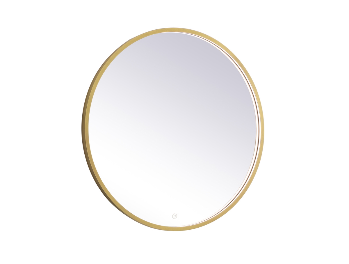 32 in. Pier 3000K, 4200K & 6400K LED Mirror with Adjustable Color Temperature in Brass