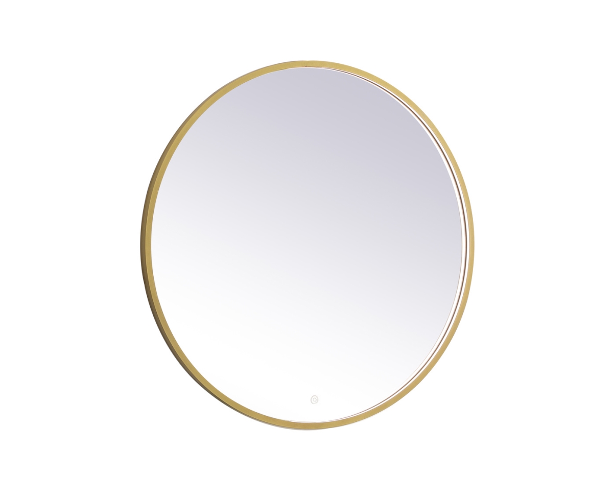 36 in. Pier 3000K, 4200K & 6400K LED Mirror with Adjustable Color Temperature in Brass