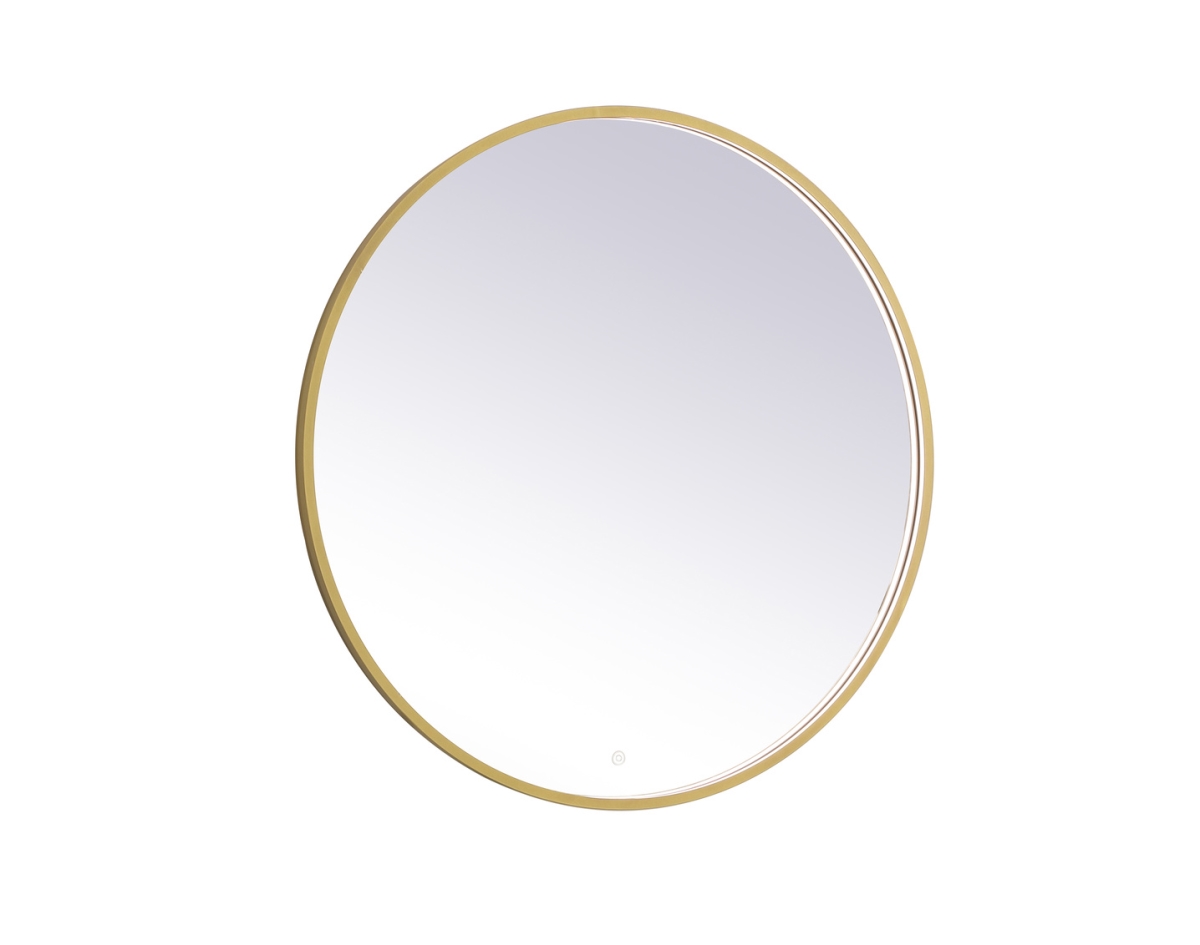 MRE6039BR 39 in. Pier 3000K, 4200K & 6400K LED Mirror with Adjustable Color Temperature in Brass