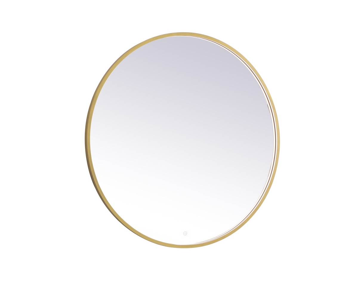 42 in. Pier 3000K, 4200K & 6400K LED Mirror with Adjustable Color Temperature in Brass