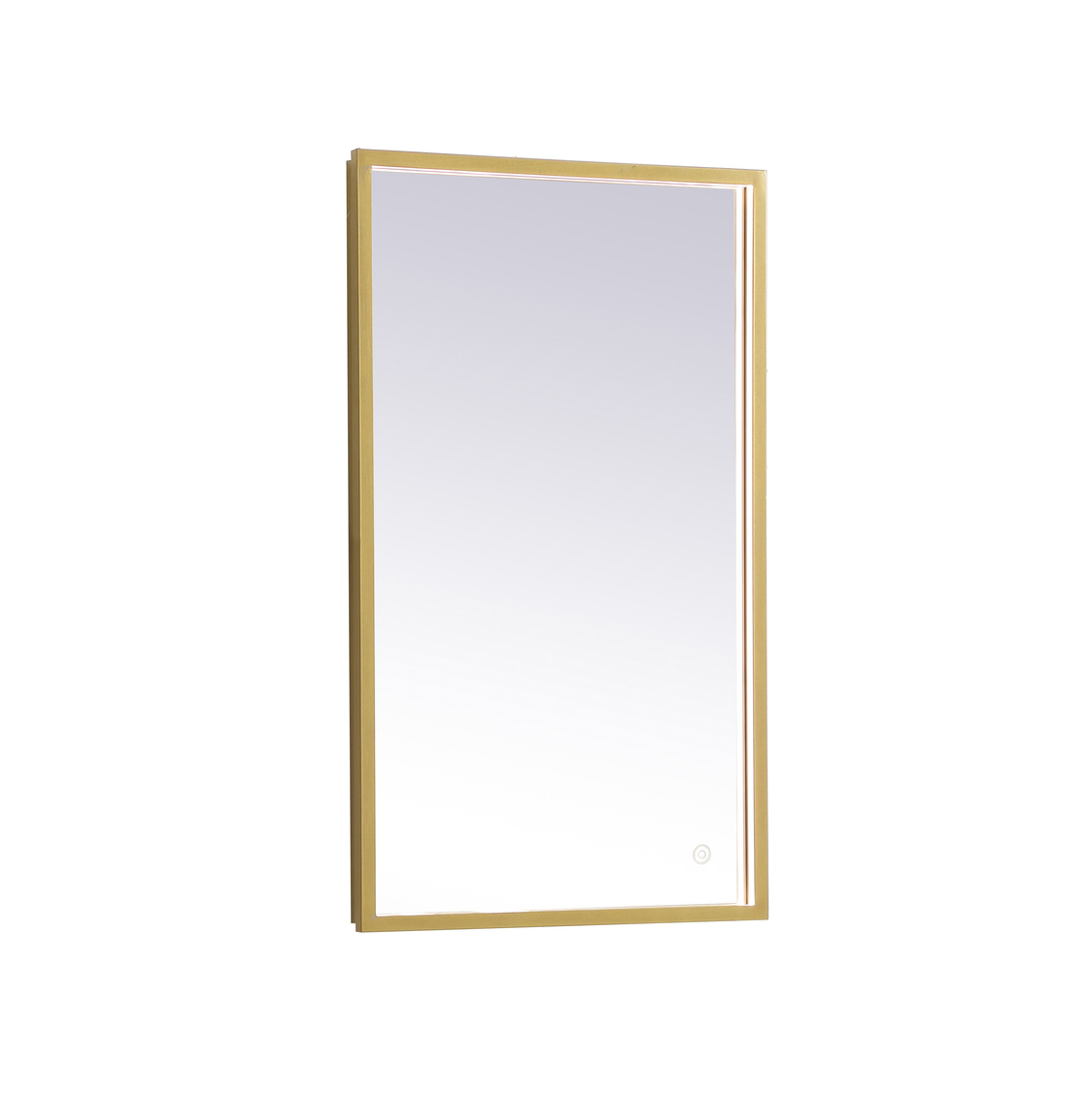 18 x 30 in. 3000K, 4200K & 6400K Pier LED Mirror with Adjustable Color Temperature in Brass