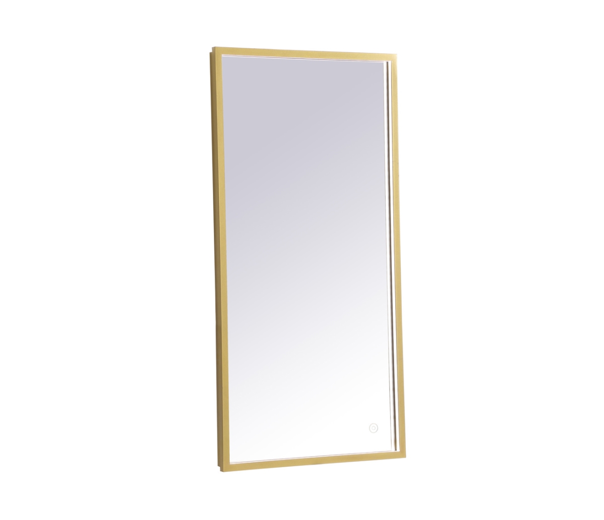 18 x 36 in. Pier 3000K, 4200K & 6400K LED Mirror with Adjustable Color Temperature in Brass