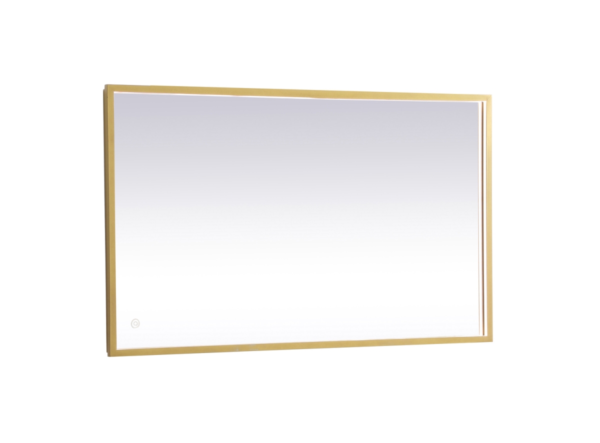 24 x 40 in. Pier 3000K, 4200K & 6400K LED Mirror with Adjustable Color Temperature in Brass