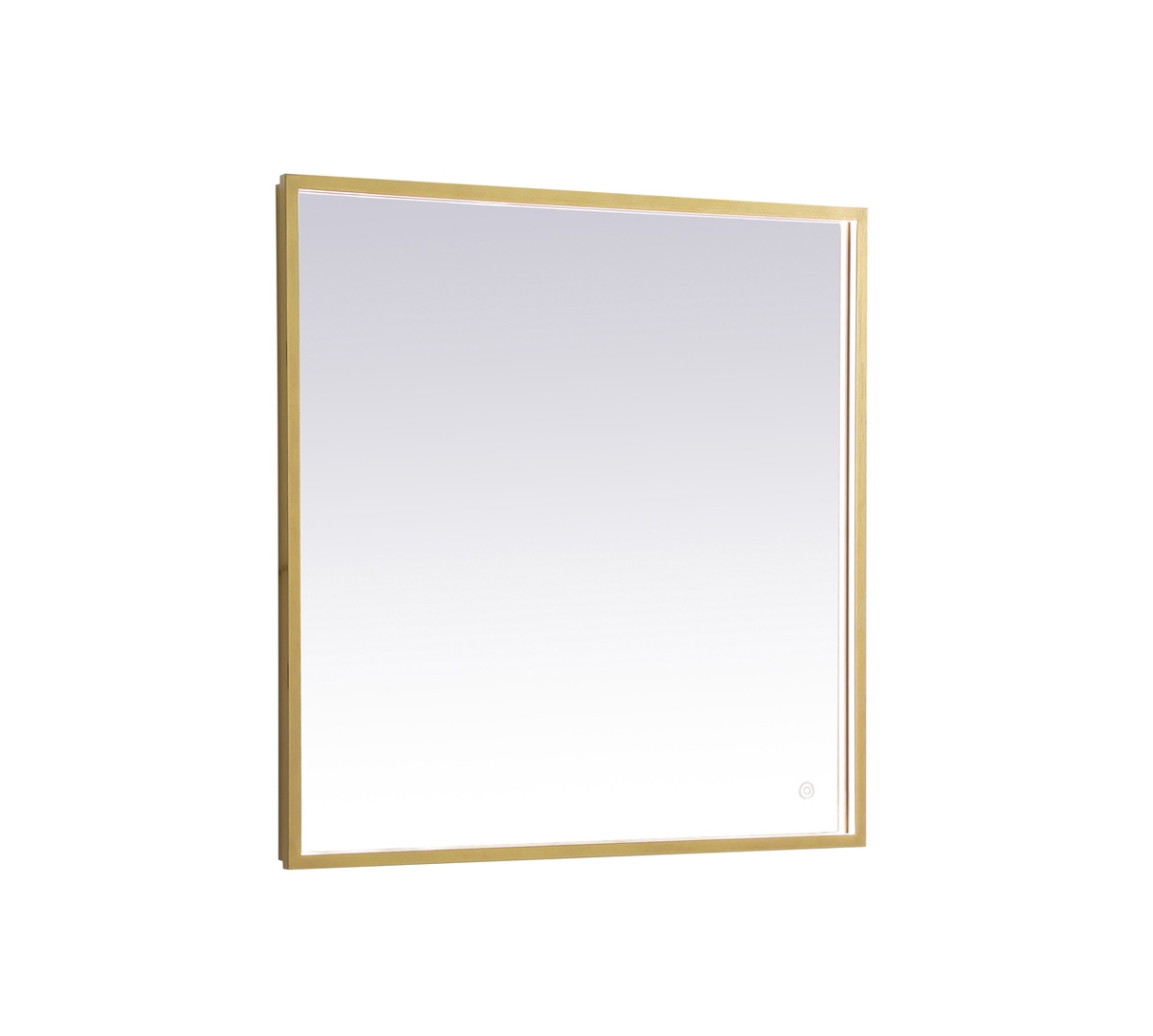 30 x 30 in. Pier 3000K, 4200K & 6400K LED Mirror with Adjustable Color Temperature in Brass
