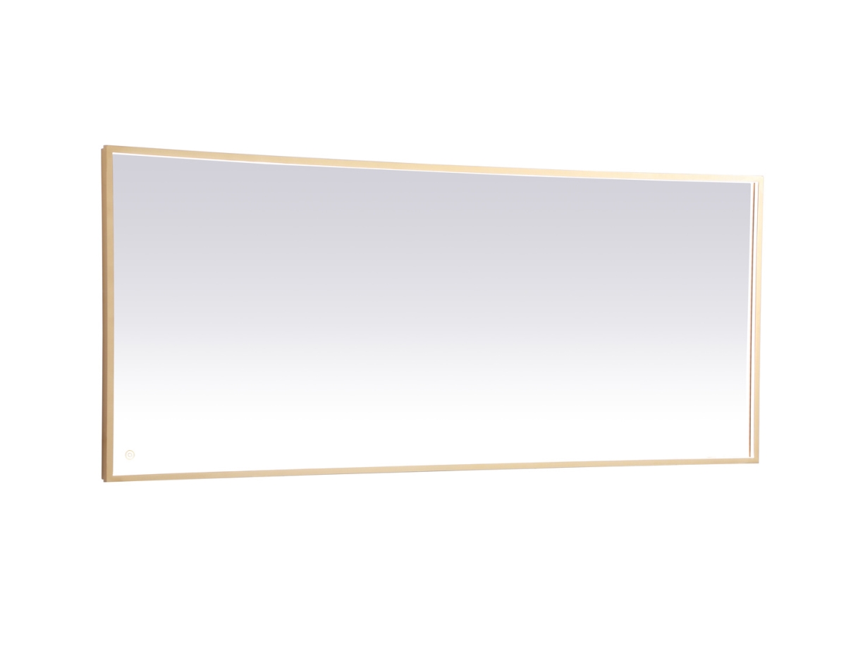 30 x 72 in. Pier 3000K, 4200K & 6400K LED Mirror with Adjustable Color Temperature in Brass