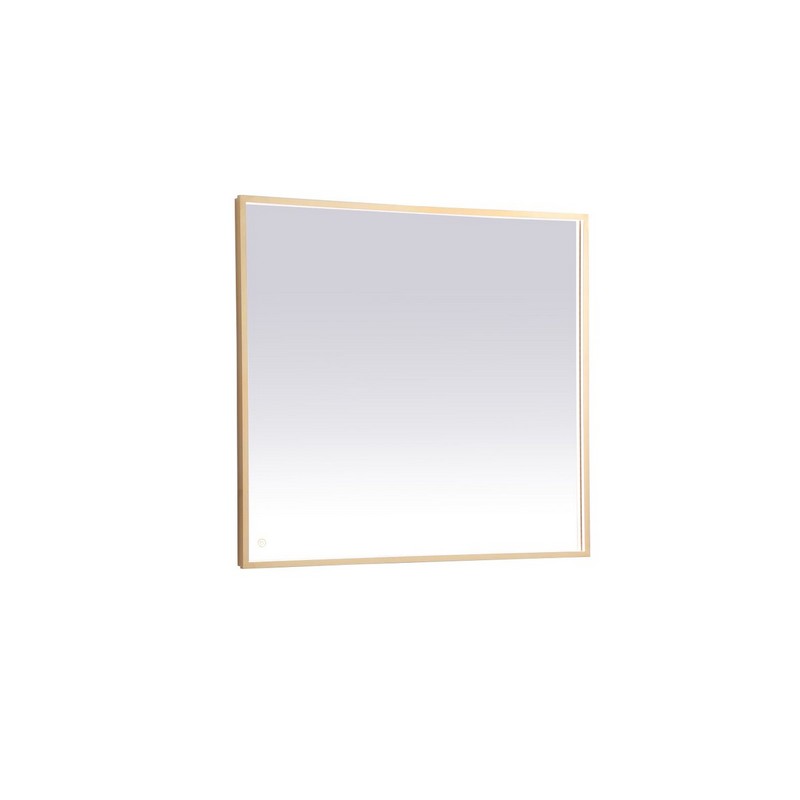 36 x 40 in. Pier LED Mirror with Adjustable Color Temperature 3000K-4200K-6400K, Brass