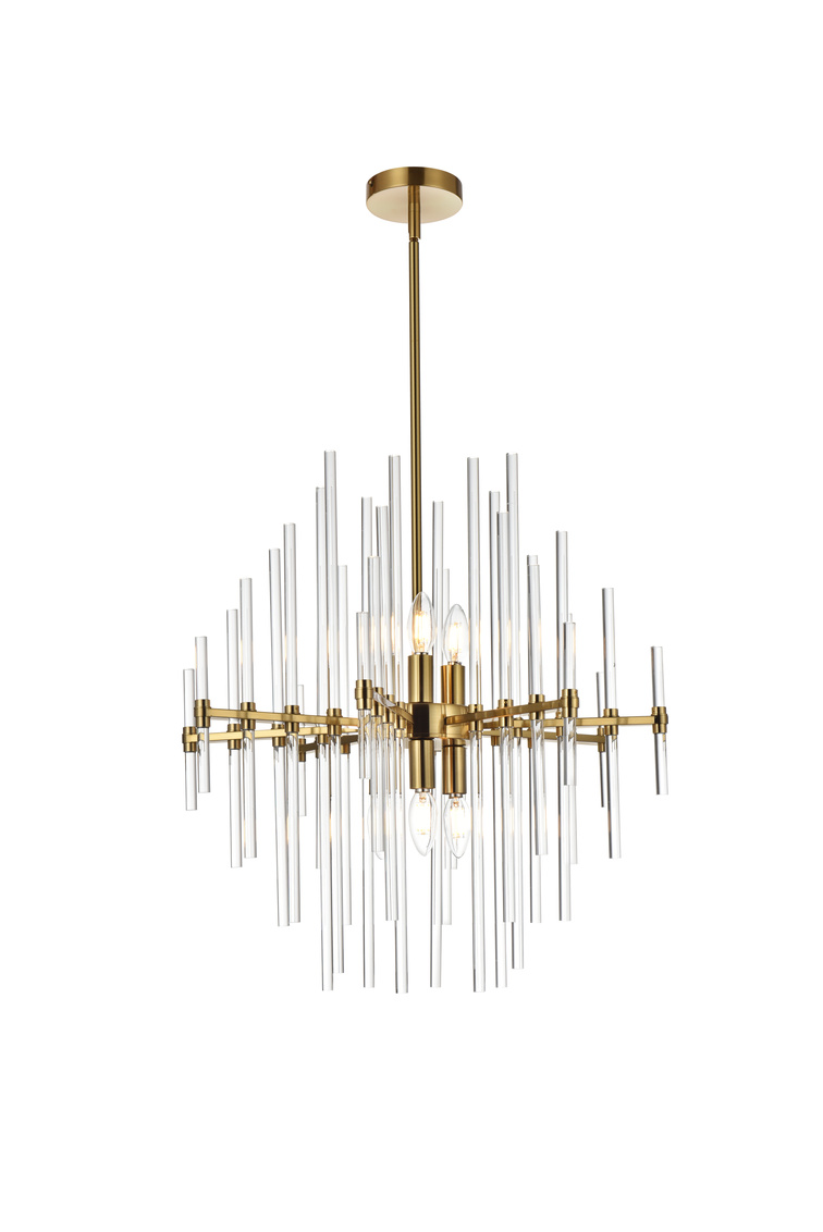 23 in. Sienna Crystal Rod Pendant, Gold