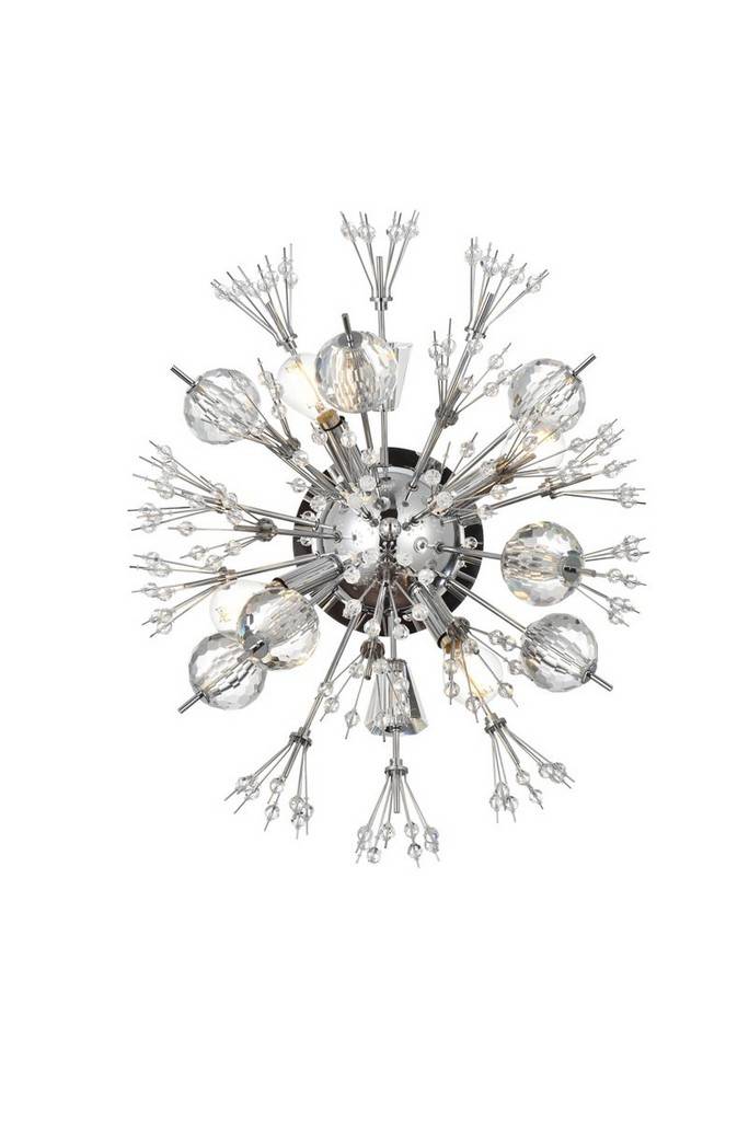 Picture of Elegant Lighting 2500W19C 19 in. Vera Crystal Starburst Wall Sconce, Chrome