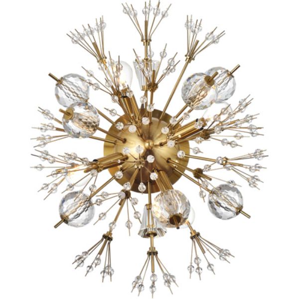 Picture of Elegant Lighting 2500W19SG 19 in. Vera Crystal Starburst Wall Sconce, Gold
