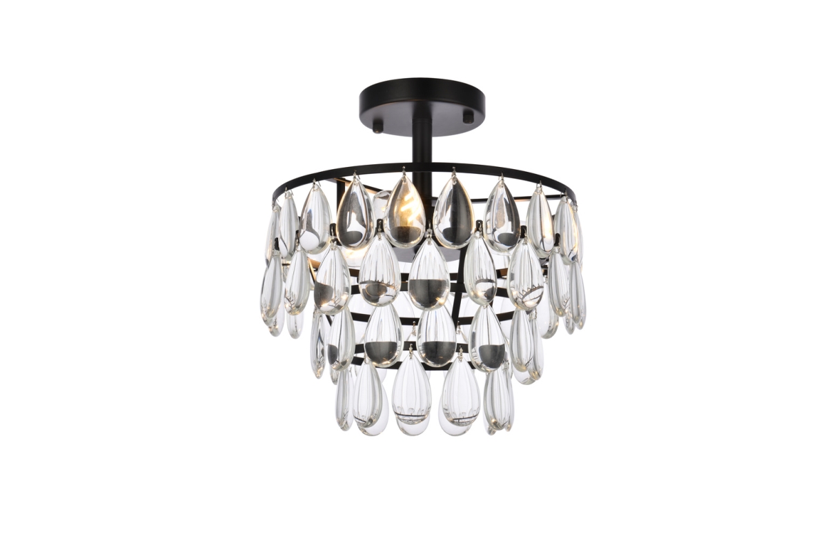 12 in. Mila Flush Mount in Black