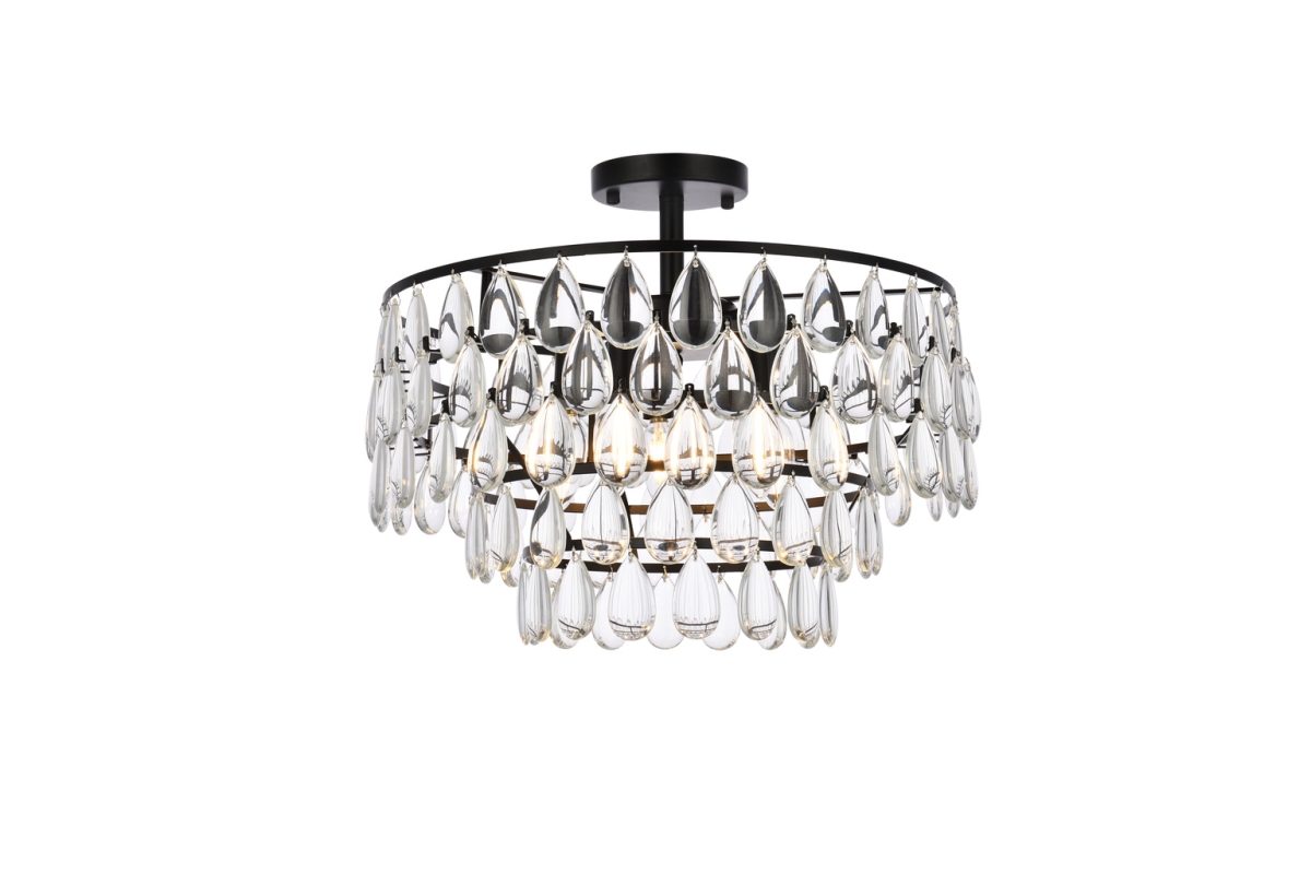 18 in. Mila Flush Mount in Black