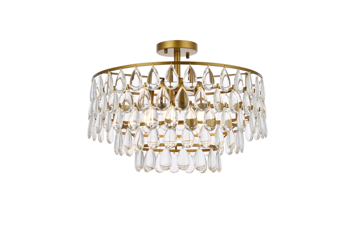20 in. Mila Flush Mount in Brass