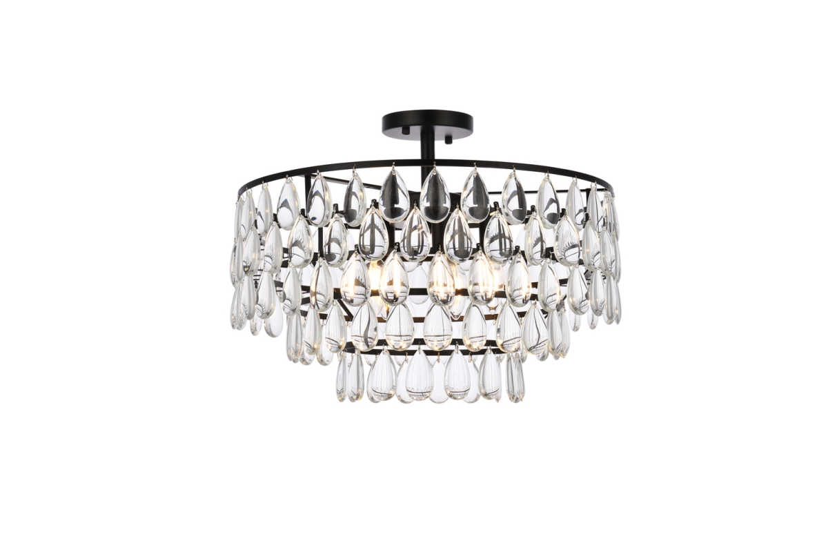 20 in. Mila Flush Mount in Black