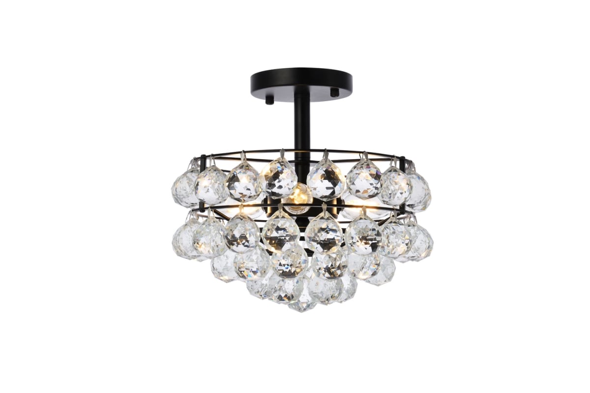 12 in. Savannah Flush Mount in Black