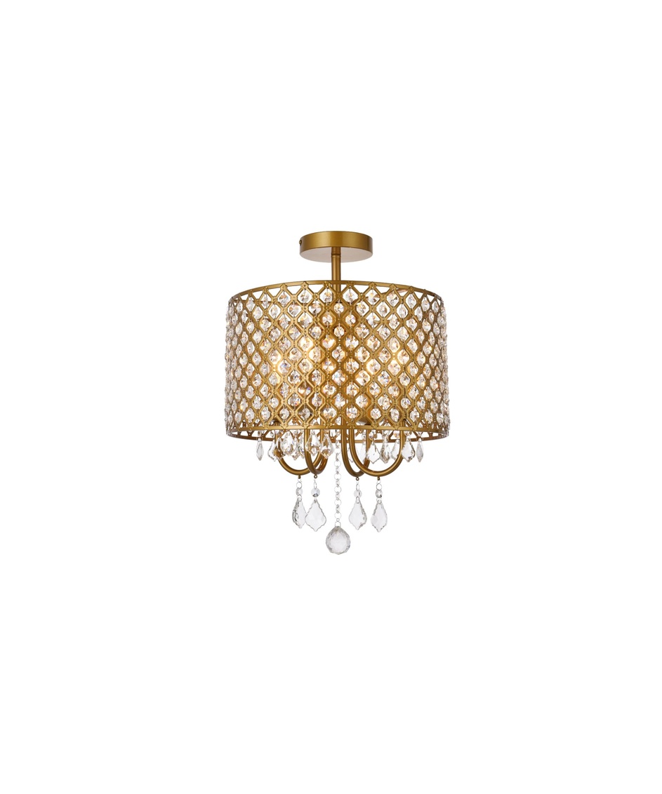 14 in. 40 watts Elise Flush Mount in Brass