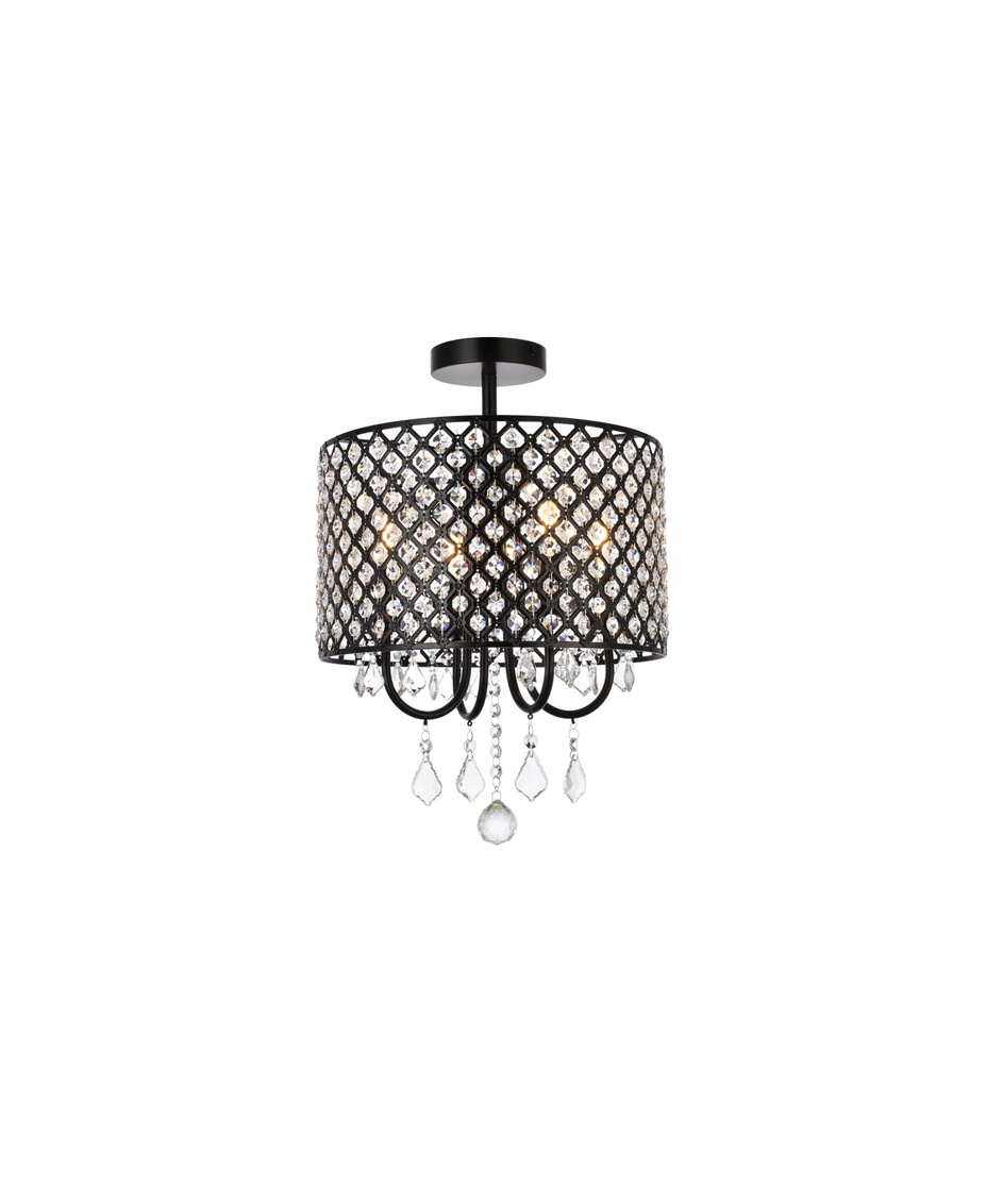 14 in. Elise Flush Mount in Black