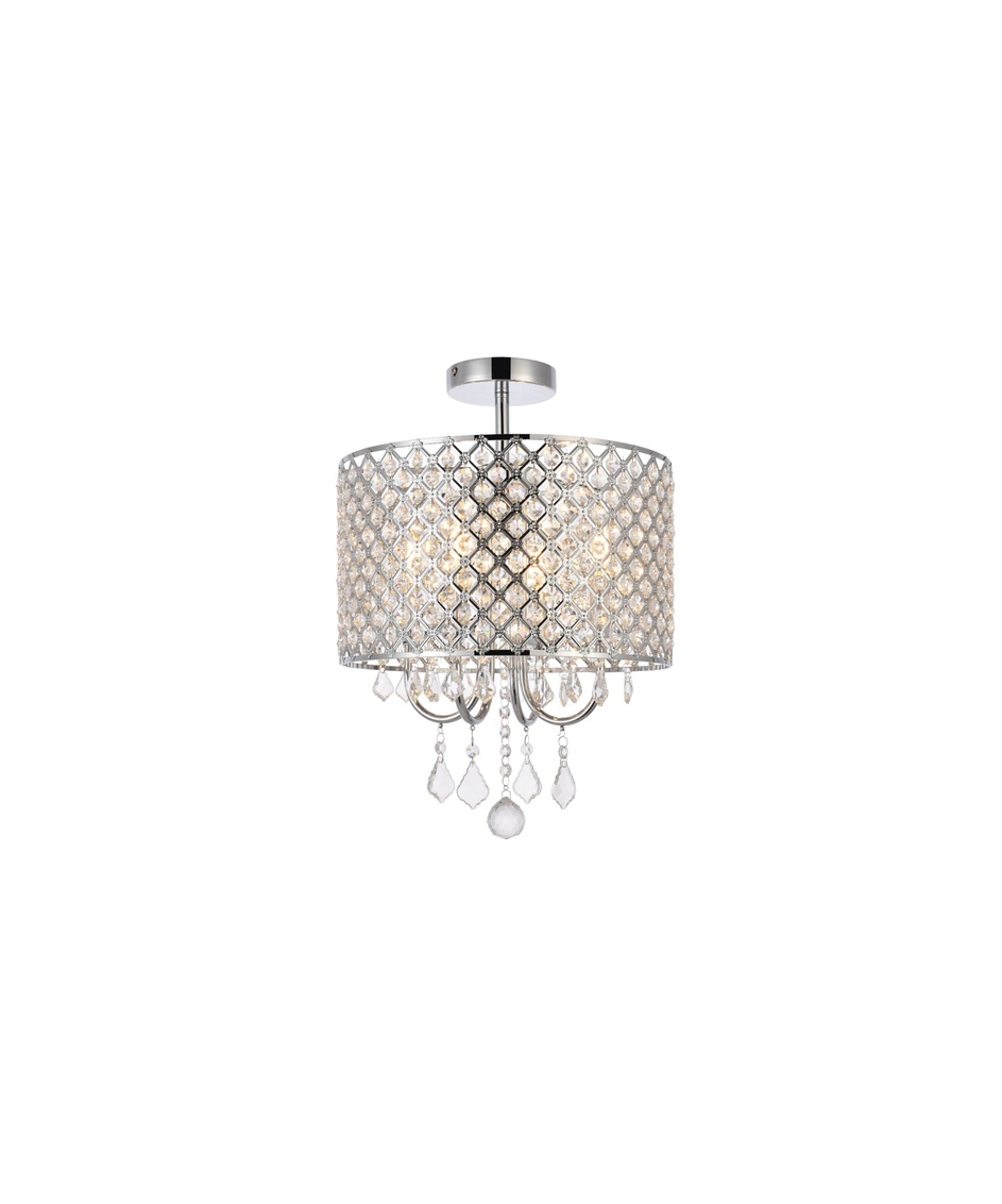 14 in. Elise Flush Mount in Chrome - 19 in.