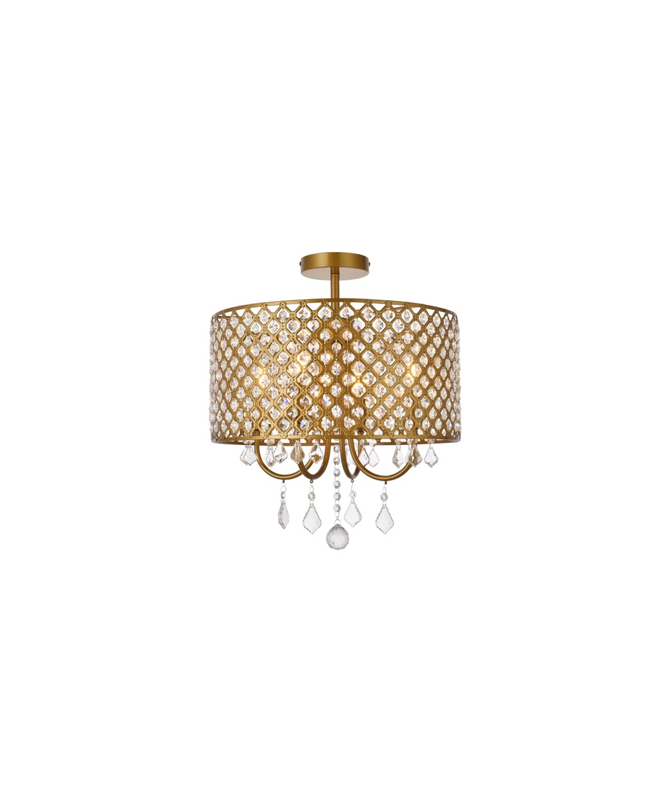 17 in. Elise Flush Mount in Brass - 19 in.