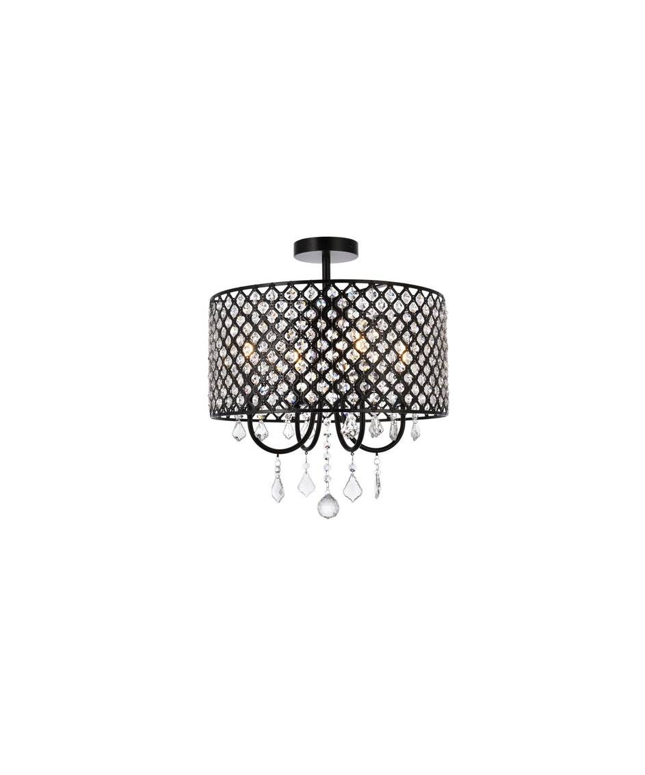 17 in. Elise Flush Mount in Black