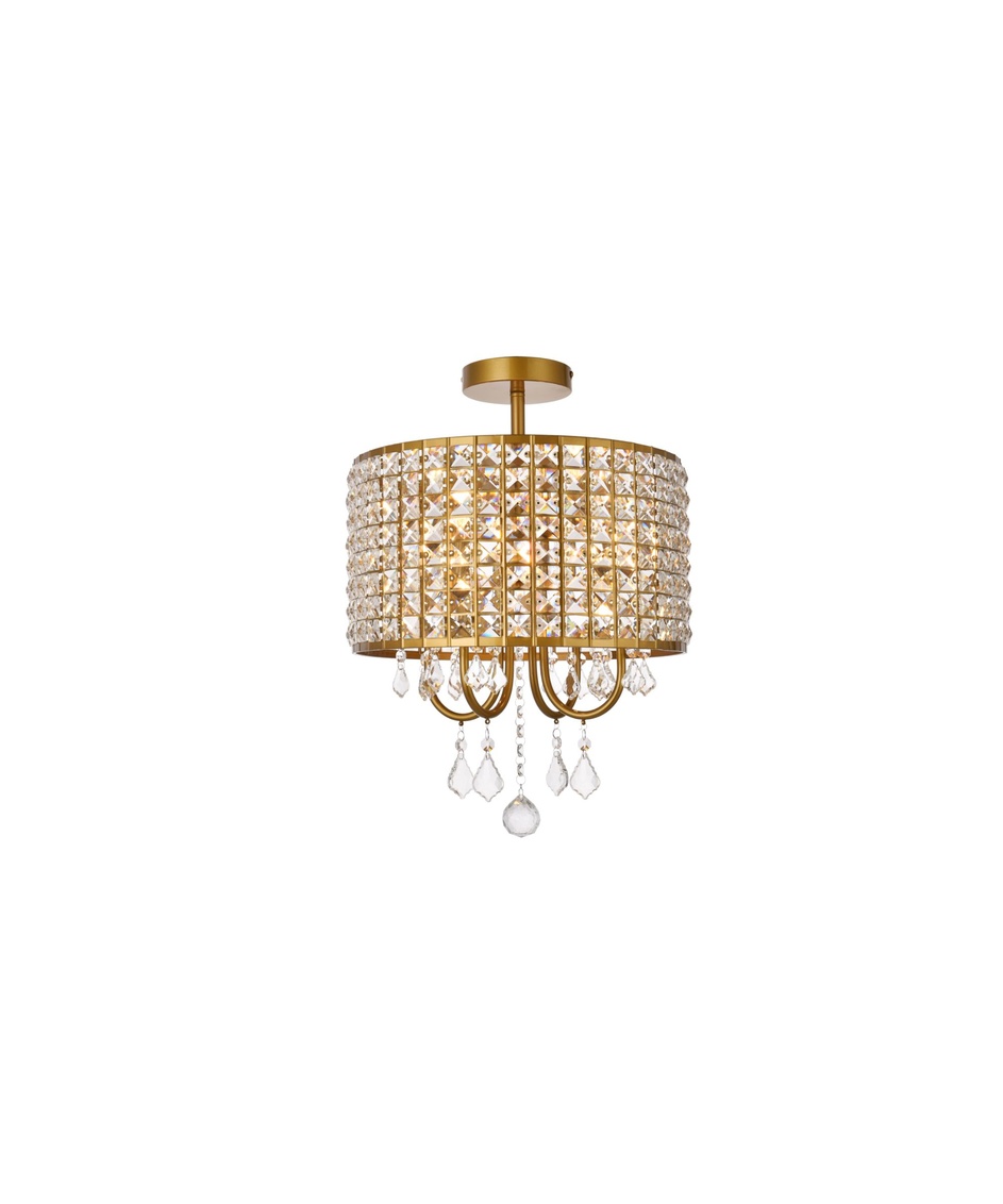 14 in. Elise Flush Mount in Brass