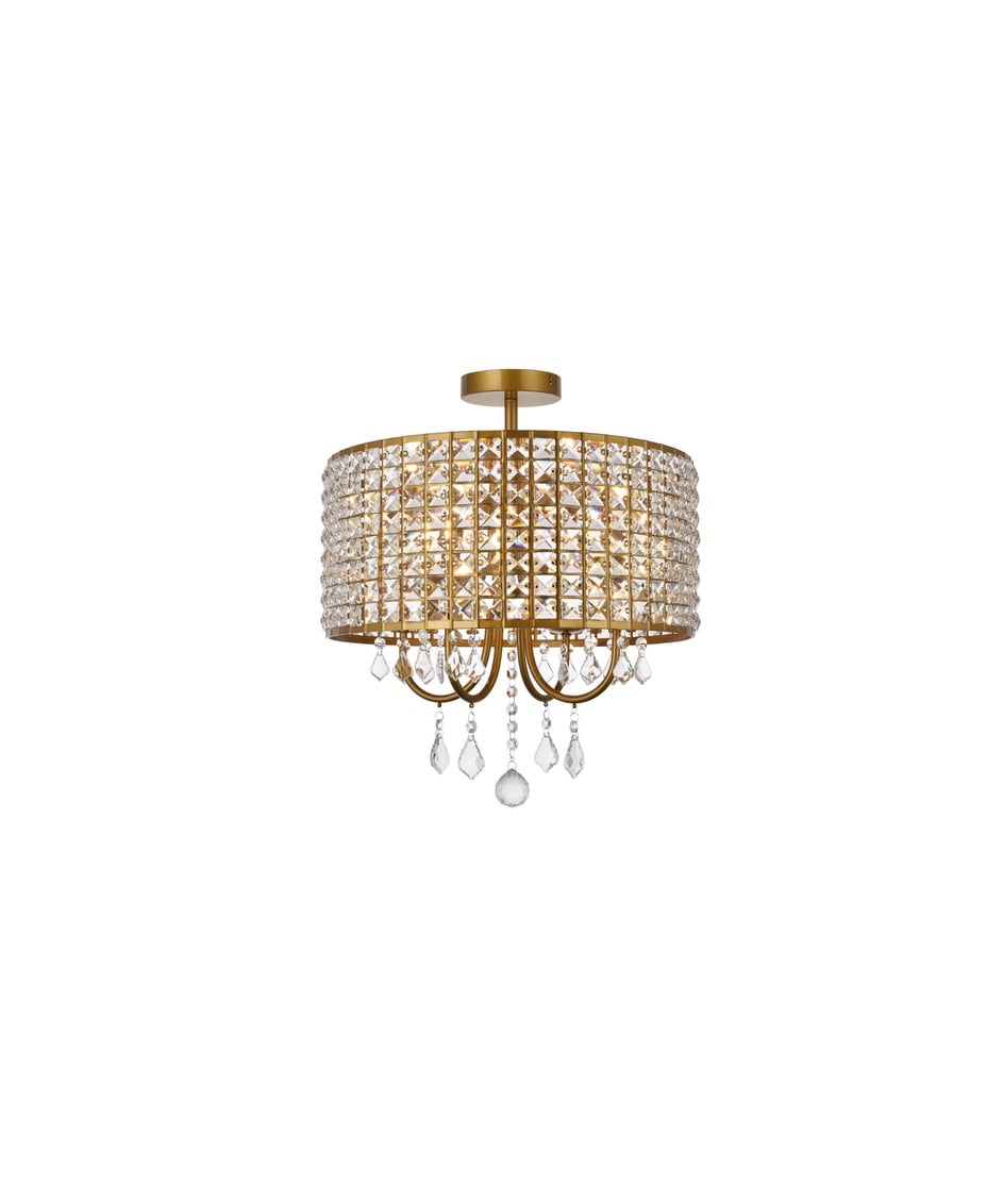 17 in. Elise Flush Mount in Brass