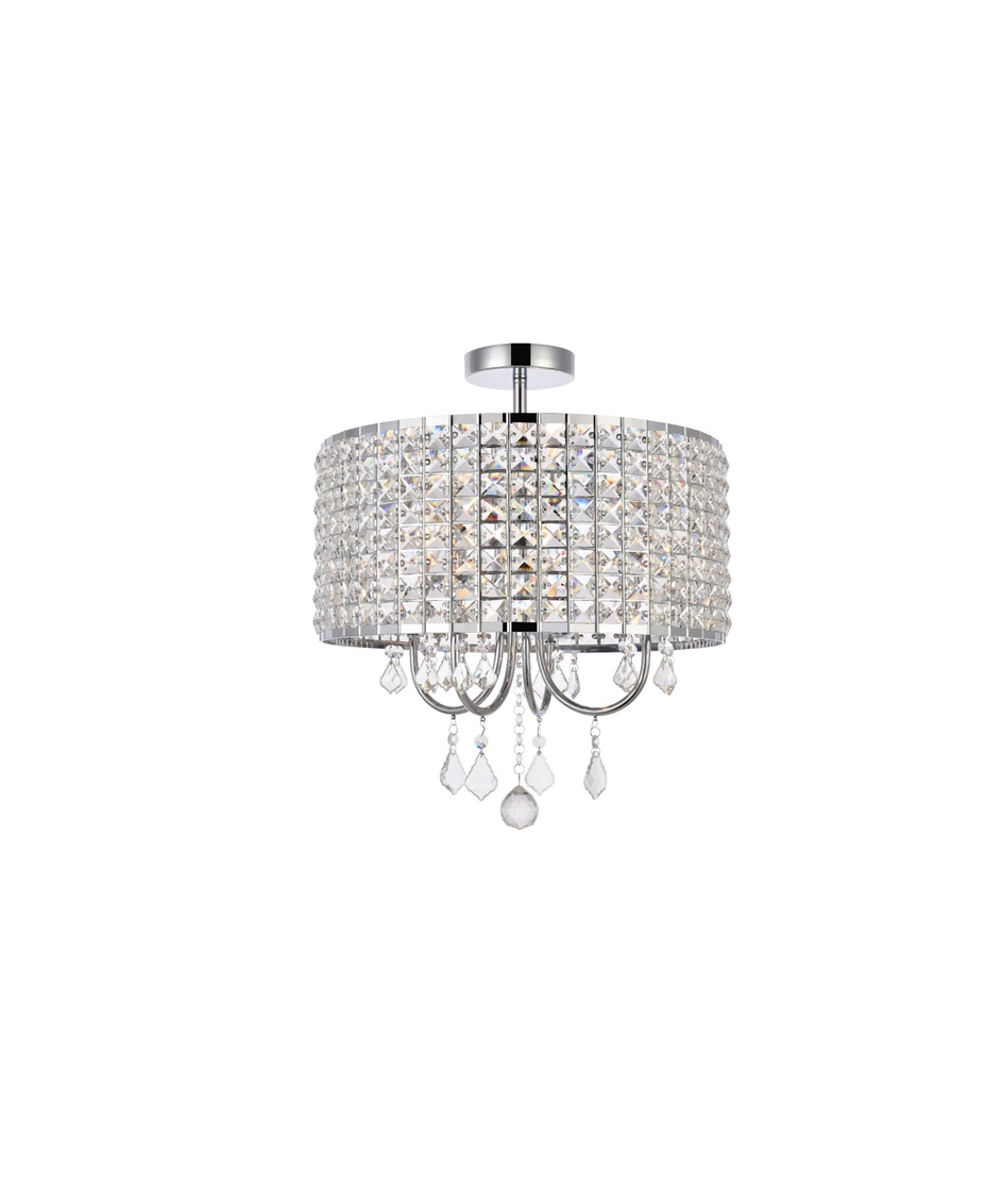 17 in. Elise Flush Mount in Chrome - 19 in.