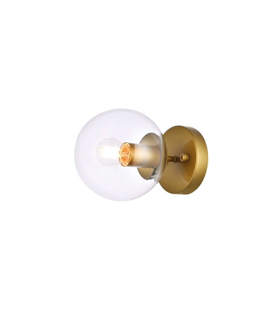 Picture of Living District LD2450BR 6 in. Mini Dual Flush Mount & Bath Sconce with Clear Glass in Brass