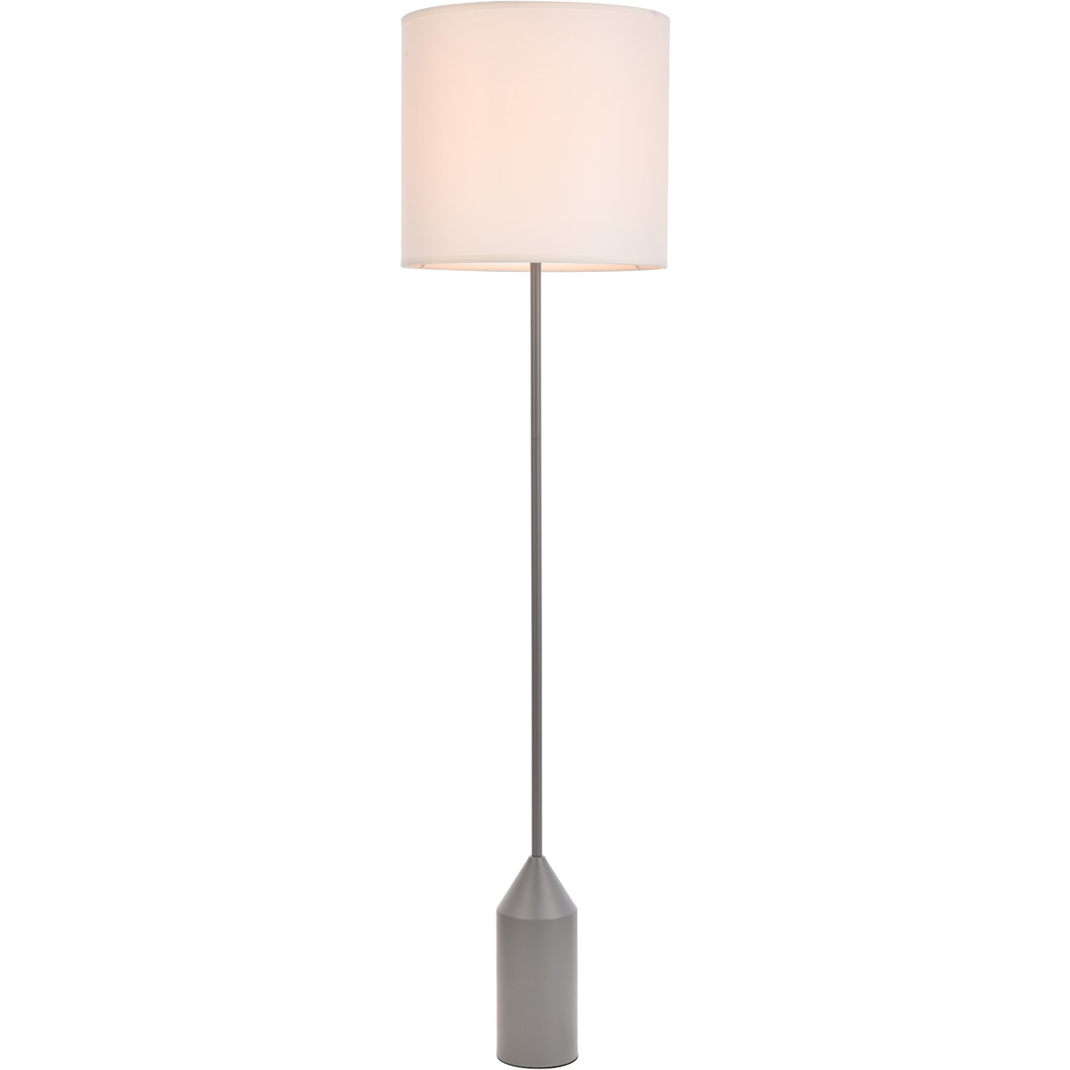 Picture of Living District LD2453FLCG Ines One Light Floor Lamp in Chrome&#44; Gray & White
