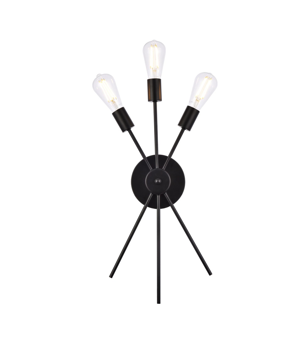 11 in. Lucca Bath Sconce in Black