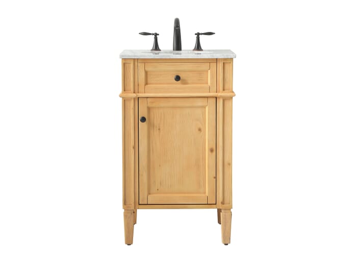 21 in. Single Bathroom Wood Rectangle Vanity, Natural